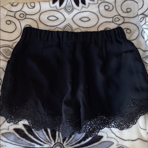 Crochet Detail Satin Shorts - Picture 2 of 4